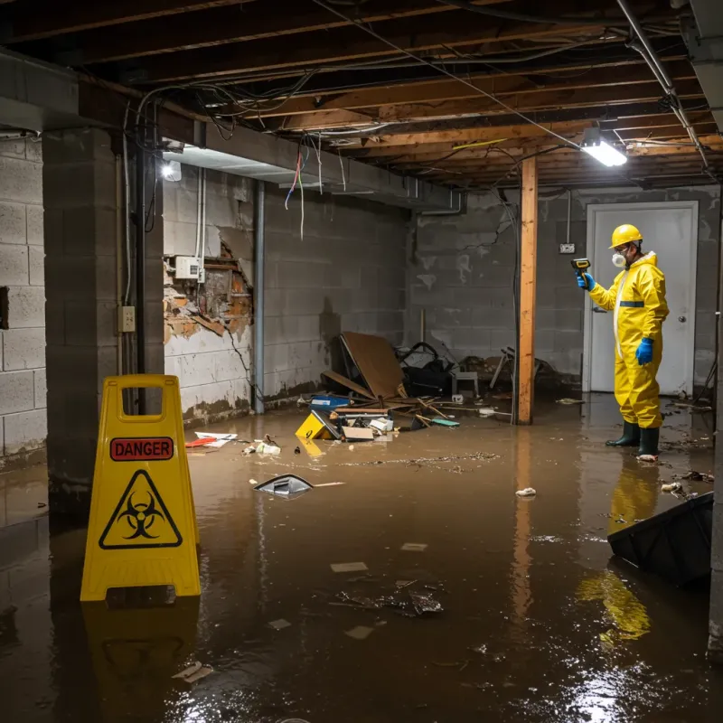 Flooded Basement Electrical Hazard in Agua Fria, NM Property